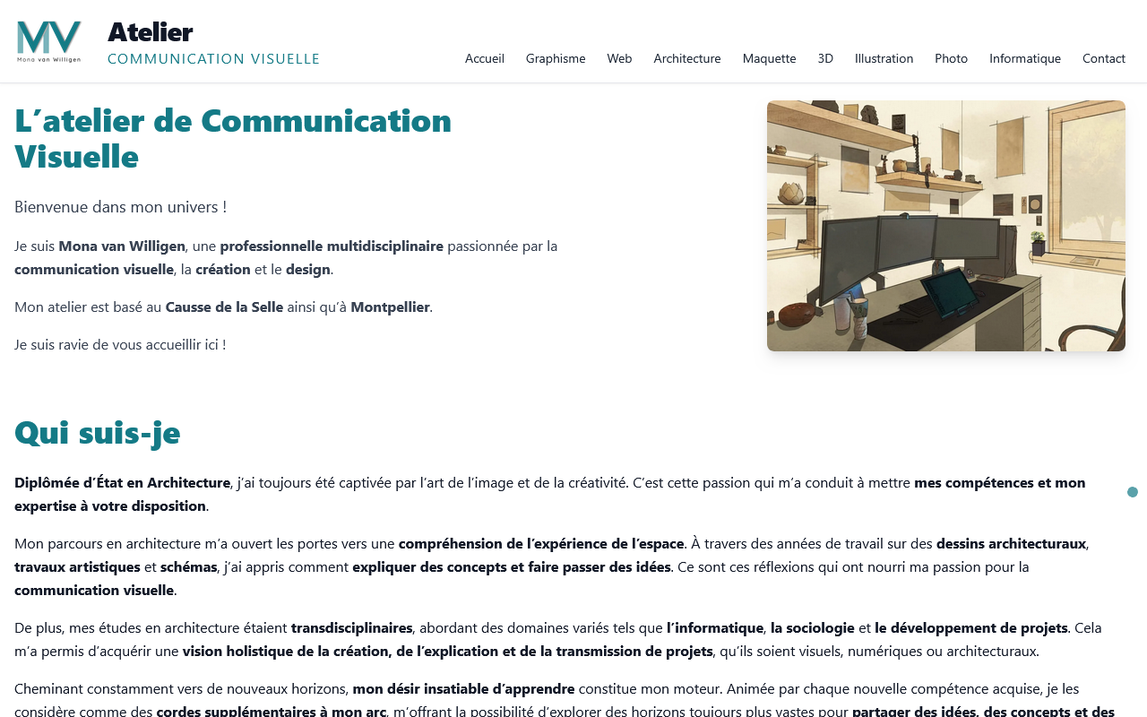 Aperçu du site Atelier Communication Visuelle refait avec Astro