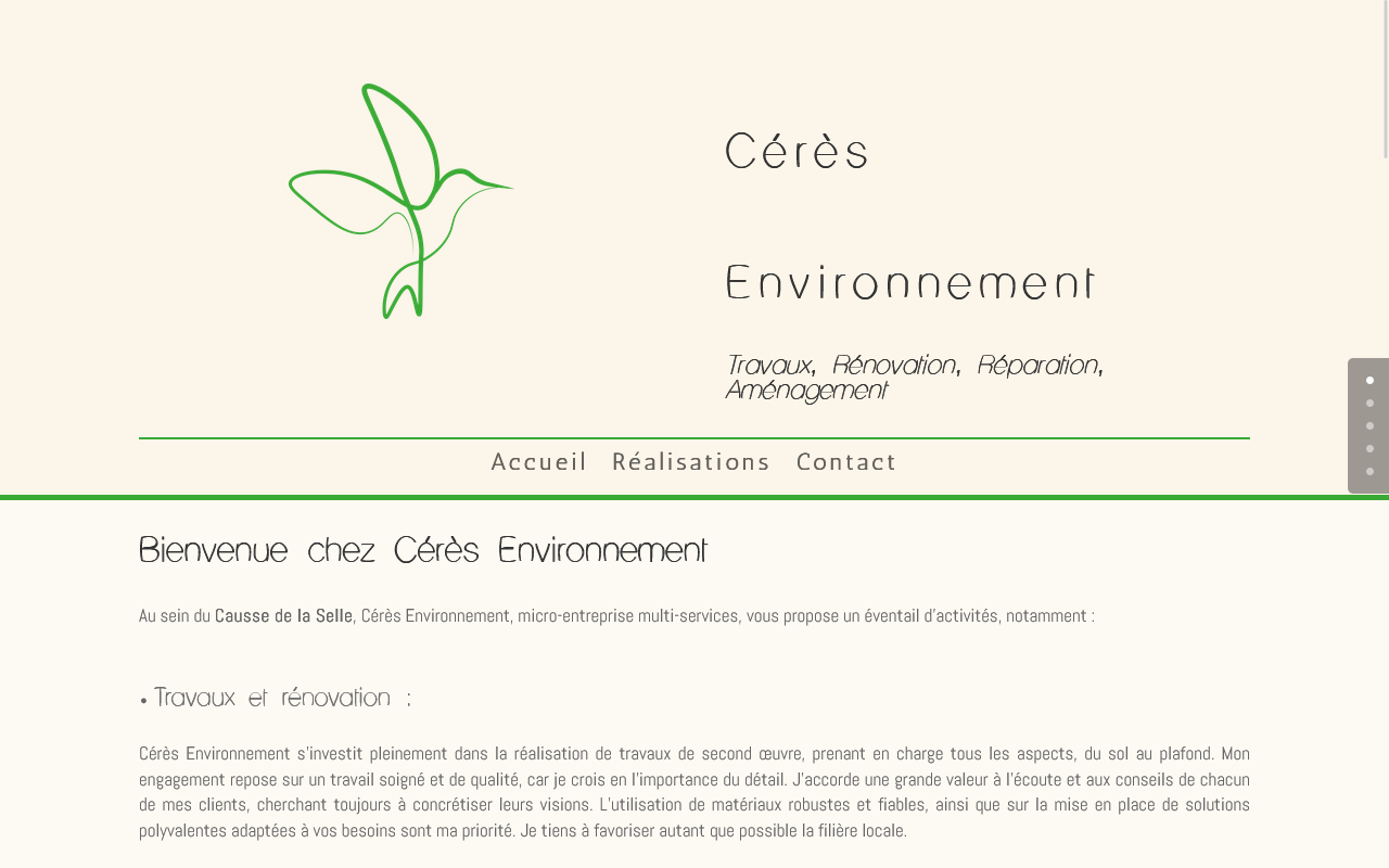 Capture du site Travaux Rénovation réalisé avec WordPress
